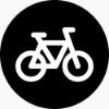 Fahrrad Icon im schwarzen Kreis bei Permanent-Fahrrad
