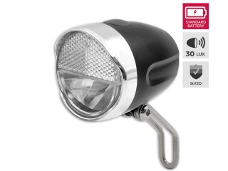 Retro Fahrradlicht LED Lampe f&uuml;rs Fahrrad mit Reflektor und StVZO mit Batterien