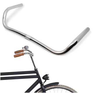 Holland Bike Handlebar Curved Bicycle Handlebar Silver Aluminum