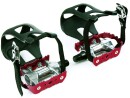 Single Speed Bike Pedals with Loop Anodized Aluminum Red