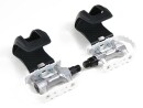 Single Speed Fixie Pedals with Straps Aluminum White