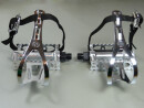 Retro Bicycle Pedals with Retro Toe Clips with Single Belt