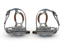 Bicycle Pedals with Retro toe clips with leather and leather belt