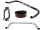 Bullhorn Fixie handlebar black 440mm with brown Gel-Handlenbar-Tape and Brake Levers