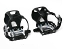 Racebike Wellgo Bicycle Pedals with Plastic Toe Clips with Belt