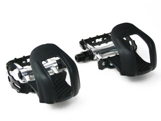 Racebike Wellgo Bicycle Pedals with Plastic Toe Clips without Straps