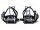 Racebike Wellgo Bicycle Pedals with Retro Toe Clips with Double Straps