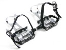 Black Road Bike Pedals with Retro Stainless Steel Toe...