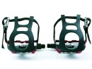 Red Race Bicycle Pedals with Plastic Toe Clips and Nylon Belt
