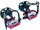 Red Race Bicycle Pedals with Plastic Toe Clips and Nylon Belt