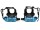 Blue Race Bicycle Pedals with Plastic Toe Clips and Nylon Belt