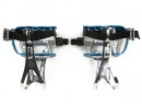 Blue Race Bicycle Pedals with Retro Toe Clips and Single Nylon Belt