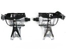 Black Road Bike Aluminum Pedals with Toe Clips and Single Strap