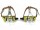 Gelbe Rennrad Pedale – Retro Haken, Lederriemen, Aluminium