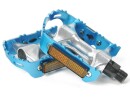 Blue Anodized Aluminum Bicycle Pedals with Reflectors