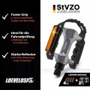 Aluminium Fahrradpedale mit Reflektoren, 9/16" Gewinde Schwarz