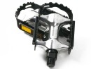 Black Aluminum Bicycle Pedals with Reflectors