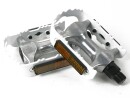 White Aluminum Bicycle Pedals with Reflectors