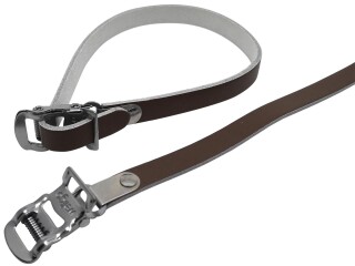 Wellgo Leather Bicycle Pedal Pair of Belts Straps Brown