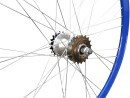 Wheel Pair 700c Singlespeed Flip-Flop Rim Set Aluminium 43 mm Plate Rims Front Wheel + Rear Wheel Blue