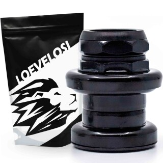 Schwarzer Steuersatz 1 1/8 Zoll für Rennrad & Retro Fahrräder - Stahl