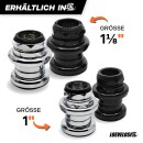 Schwarzer Steuersatz 1 1/8 Zoll für Rennrad & Retro Fahrräder - Stahl