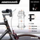 Schwarzer Steuersatz 1 1/8 Zoll für Rennrad & Retro Fahrräder - Stahl