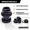 Schwarzer Steuersatz 1 1/8 Zoll für Rennrad & Retro Fahrräder - Stahl