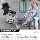 Schwarzer Steuersatz 1 1/8 Zoll für Rennrad & Retro Fahrräder - Stahl