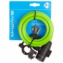 Bicycle Spiral Cable Lock with 2 Keys and Frame Holder Green