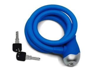 Spiralschloss mit Silikonüberzug Flexibles Fahrradschloss mit Schlüssel Schloss Blau