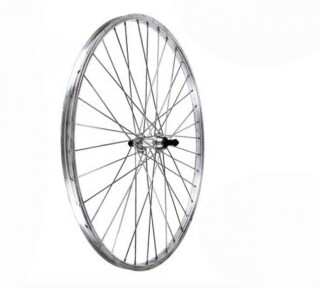 Rennrad Laufrad Hinterrad 28 Zoll Silbernes Aluminium 7-fach für Schraubkranz