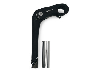 PROMAX City Bike Stem Aluminum 1" (22.2 mm) with Sleeve 1 1/8" (25.4 mm) Black Adjustable