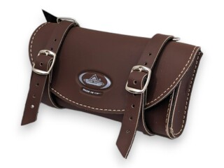 SMG Retro Sattel-Tasche Kunstleder Vintage Fahrrad-Satteltasche Dunkelbraun