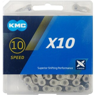 KMC Fahrradkette X10 114 Glieder Silber / Schwarz 1/2 "x11 / 128"