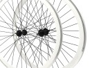 Laufrad Paar 700c Singlespeed Flip-Flop Tellerfelgen Vorder- & Hinterrad Weiss