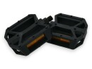 M-Wave Black Plastic Pedals with Reflectors, 1/2 Inch Thread