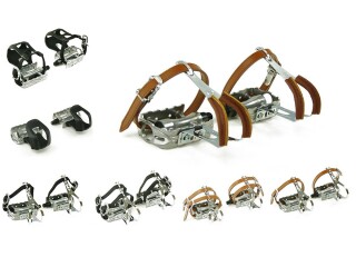 Versatile Road Bike Pedals with Adjustable Toe Clips