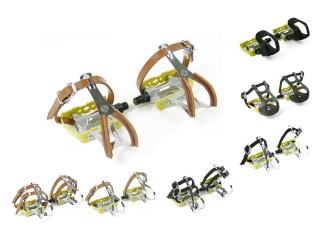 Yellow Race Bicycle Pedals with Toe Clips