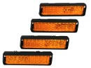 4 x Kunststoff Reflektoren für Pedale Orange Pedalreflektoren Set Vier Reflektoren mit StVZO